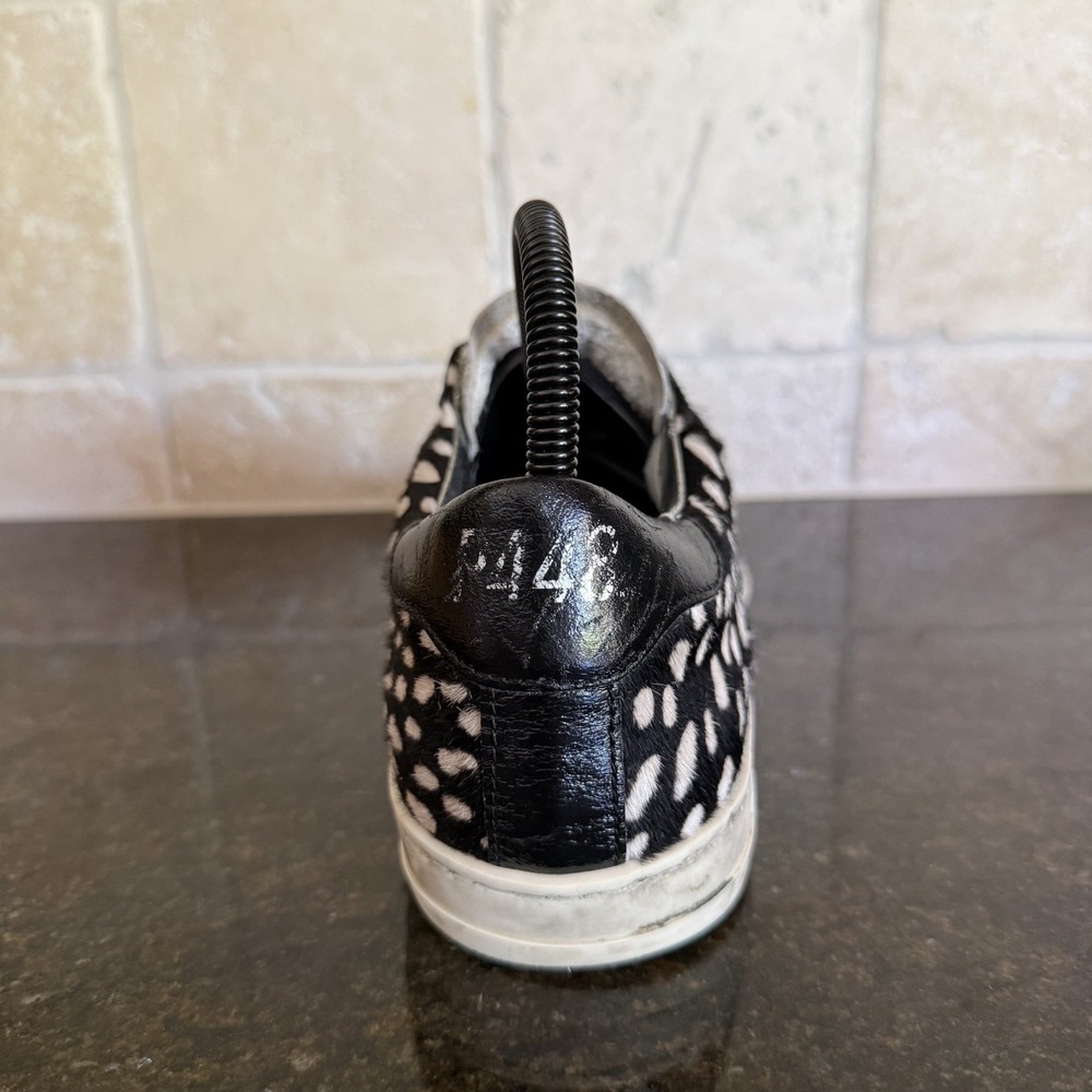 Revolve P448 John Calf Hair Spotted Cowiena Sneaker Black White EU 39 US 8.5 9 - Picture 4 of 14